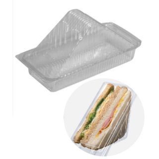 กล่องแซนวิช พร้อมตัวล็อค [ 10 ชิ้น ] BX-SE-20 ถาดพลาสติกใส แบบใช้แล้วทิ้ง - bekas sandwich
