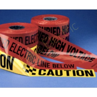 WARNING TAPE WIDTH 6 300M LONG (RED And YELLOW COLOUR) เทป หน้ากว้าง 15 cm ยาว 300 เมตร/ม้วน Genuine Product