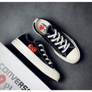 สินค้าขายดี รองเท้าผ้าใบ ❤Comme des Garçons PLAY x Converse Chuck Taylor  ใส่ได้ทั้งชายและหญิง อุปกรณ์ครบ