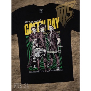 NTS 124 Green Day  ROCK เสื้อยืด เสื้อวง เสื้อดำ สกรีนลายอย่างดี ผ้าหนานุ่ม ไม่หดไม่ย้วย NTS T SHIRT S M L XL XXL