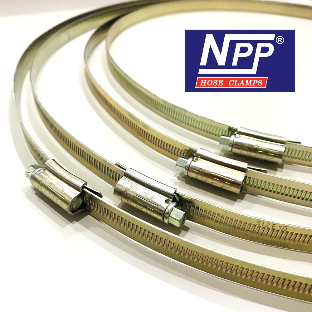NPP (เอ็นพีพี)  เหล็กรัดท่อ แหวนรัดท่อ กิ๊ปรัดสายยาง เข็มขัดรัดสายยาง (NPP-W1) วงใหญ่ - เบอร์ 13, 14