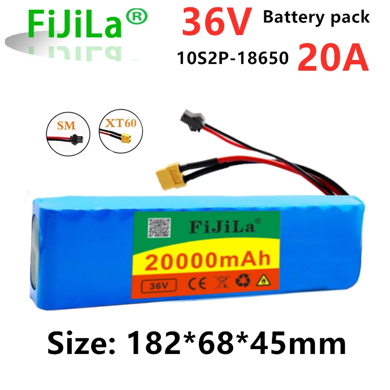 36V 20Ah 18650 lithium battery pack 10S2P 250-500W High Power ebike Battery 20000mAh 42V Electric bi