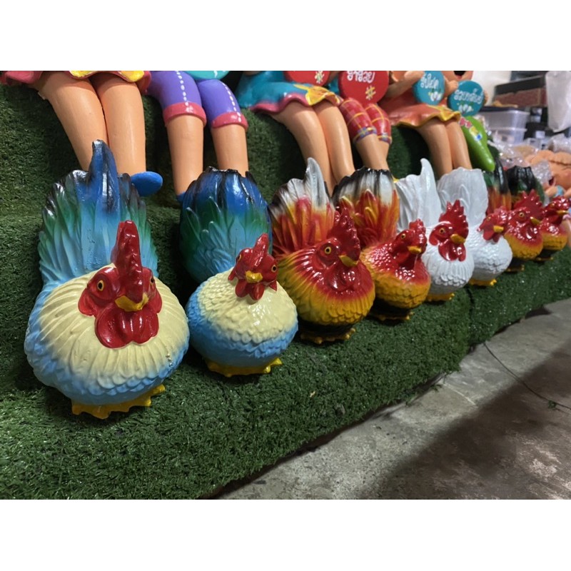 Gardenmart ไก่แจ้ ไก่ตัวผู้ตัวเมีย ราคาต่อคู่ ทำมาจากเรซิน ขนาด8x8x12cm