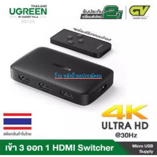 UGREEN New 80125 HDMI Switch 3 in 1 Out 4K with Remote Control Support 4K 30Hz