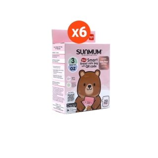 ถุงเก็บน้ำนม 3 oz ( 6 แพ็ค ) รุ่น EasyPour ลดกลิ่นหืนในนมแม่ ถุงหนา ตั้งได้ เทง่าย | SUNMUM