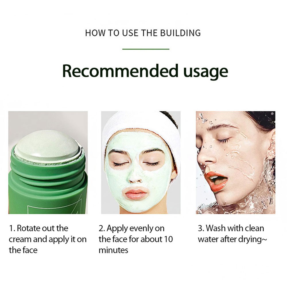 Tiffman Green Tea Solid Mask Cleansing Blackheads, Oil Control and Acne