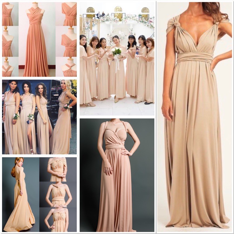 พร้อมส่ง Infinitydress ฟรีสไตล์ ปรับเปลี่ยน ได้หลายแบบ  ออกแบบผูกเองได้ง่าย พร้อมส่ง ผ้าอย่างดี