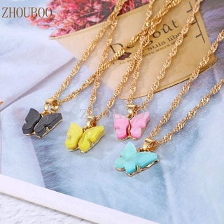 เครื่องประดับผู้หญิงสร้อยคอยาว แต่งจี้ผีเสื้อ jewlery (A12-04-6)