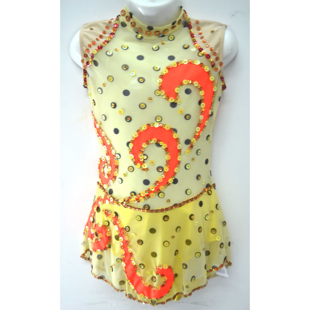 ODA INDUSTRY/RHYTHMIC GYMNASTICS LEOTARD LYCRA & NET SEQUIN