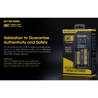 100% Original Nitecore UM2 USB QC Battery Charger Intelligent Circuitry Global