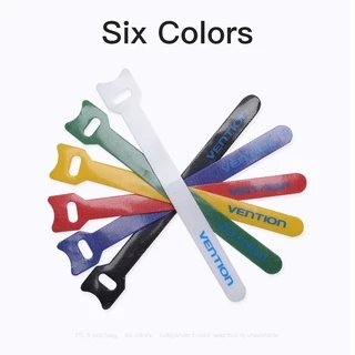 Vention ที่รัดเก็บสาย USB สายเมาส์ ป้องกันสายไฟ หลายสีสัน 6 ชิ้น KAC
