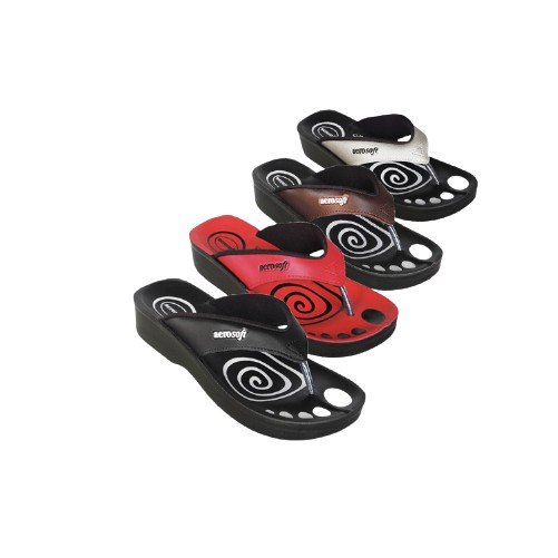 รองเท้าหูหนีบ แอโร่่ซอฟ A0801 size 35-41 สี ดำ แดง น้ำตาล (P28)