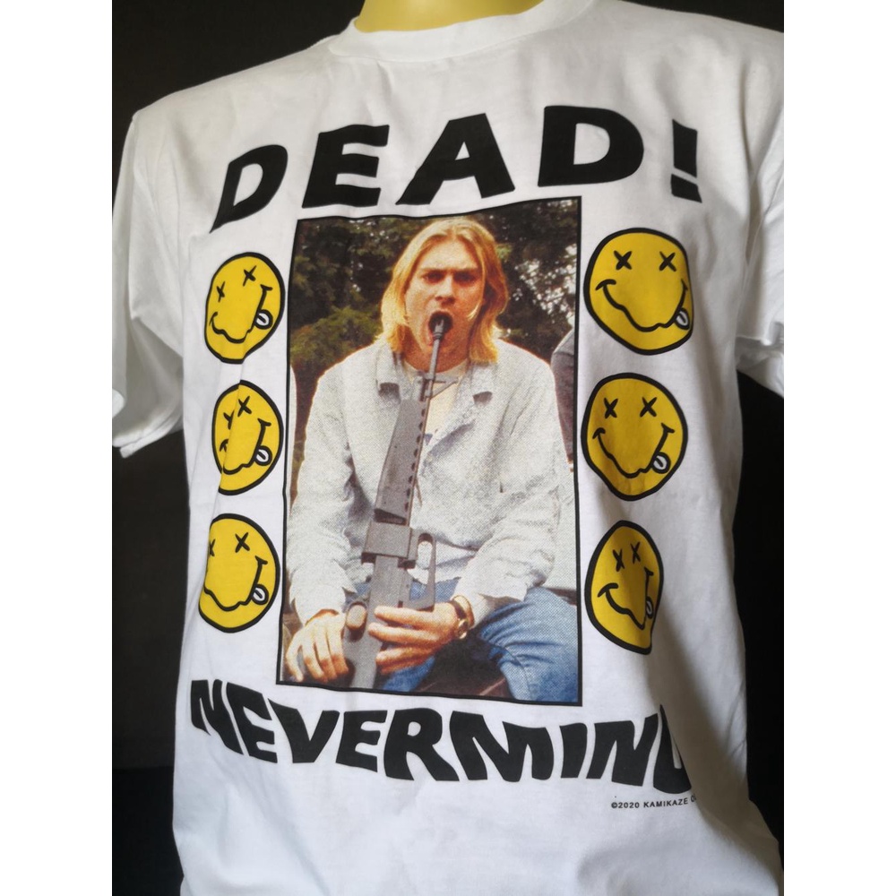 เสื้อยืดเสื้อวงนำเข้า Kurt Cobain Dead Nevermind Nirvana Grunge Punk Rock Style Vintage Gildan T-Shi