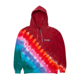 SLUM LTD - RIPNDIP OG Prisma Embroidered Hoodie Red Tie Dye