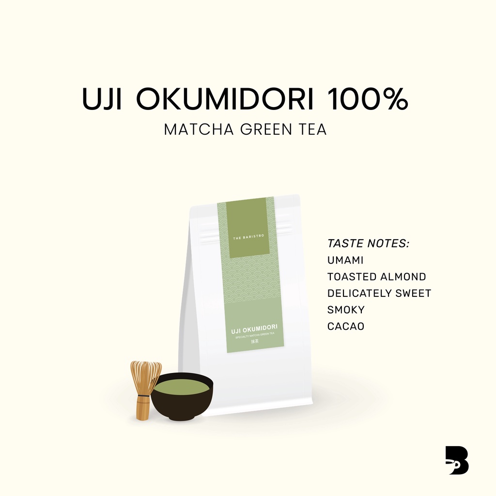 ผงชาเขียวพรีเมียม 100% - Uji Okumidori 100% Matcha Green Tea Powder