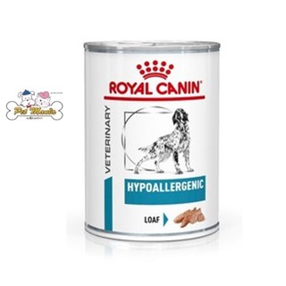 Royal Canin  Dog Hypoallergenic Can อาหารเปียกสำหรับสุนัขที่มีภาวะภูมิแพ้ผิวหนังที่เกิดจากอาหาร 400g