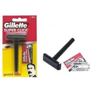 Gillette SUPER CLICK ยิลเลตต์ด้ามมีดโกนซุปเปอร์คลิก มีดโกน มีดโกนขน 1 ด้าม