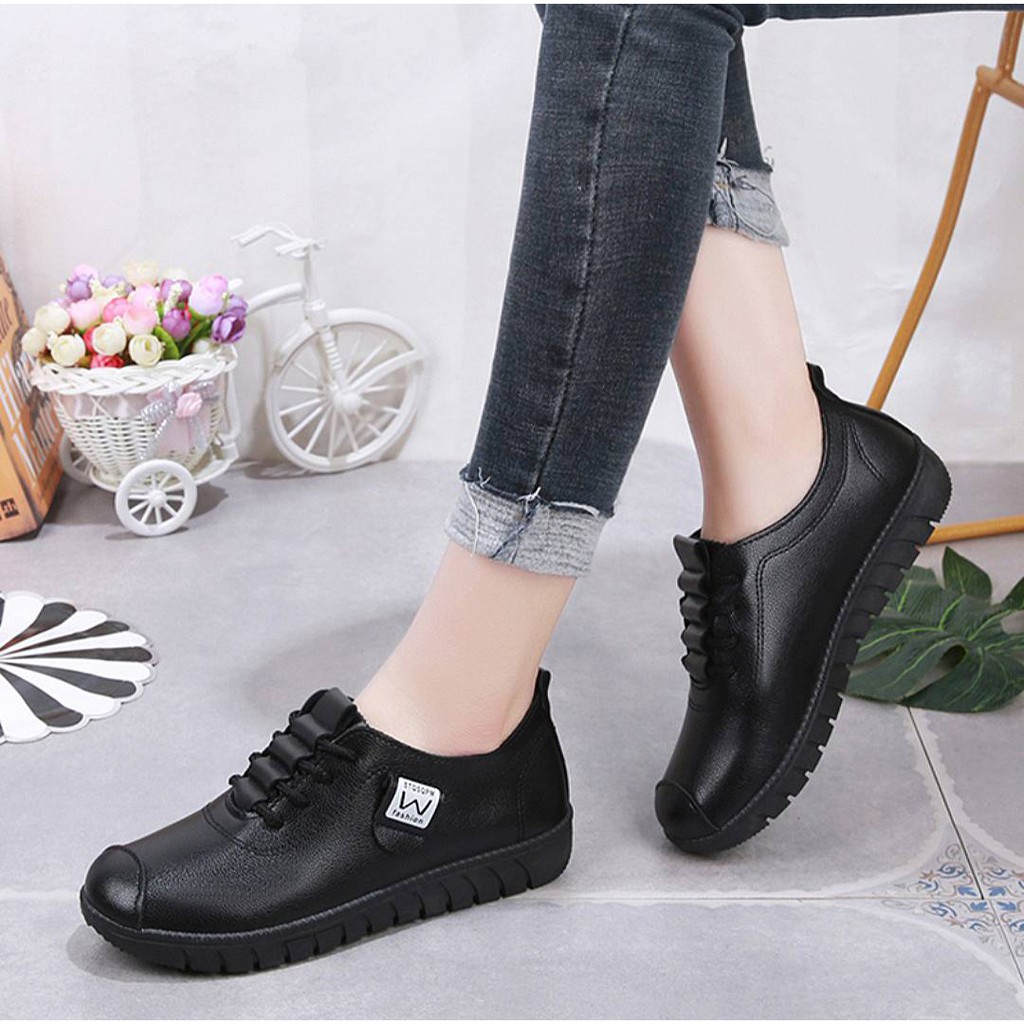 HP027 พร้อมส่ง รองเท้าหนังผู้หญิง หนังนิ่ม สวมสบาย แนะนำเพิ่ม1ไซส์