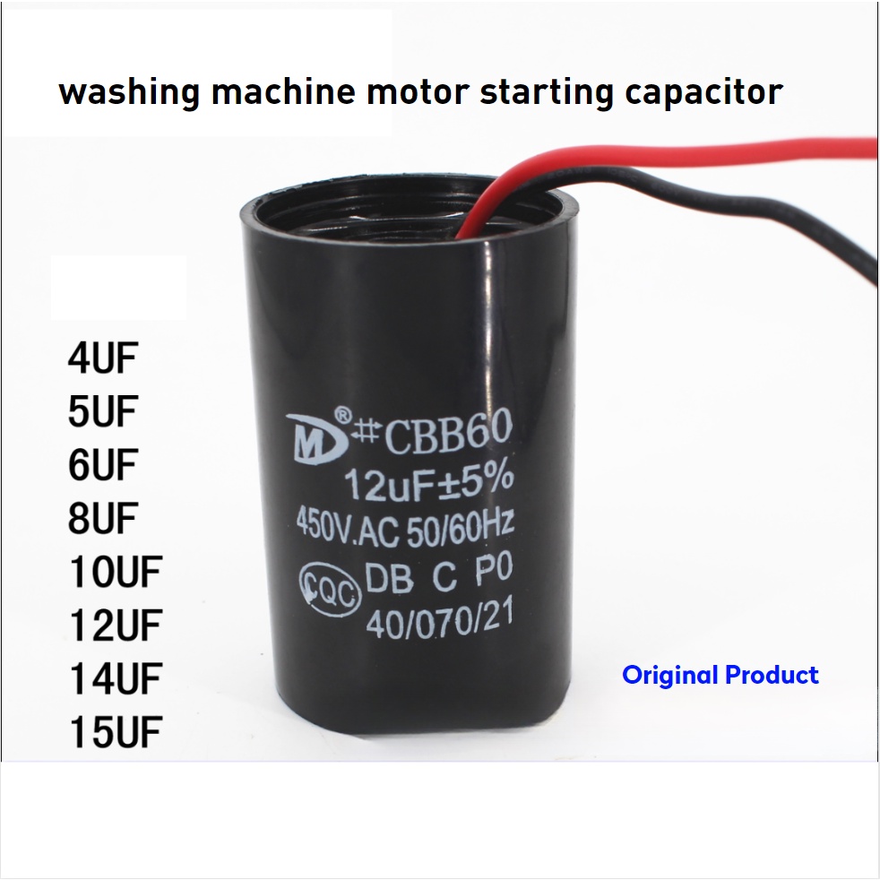 Starter เครื่องซักผ้าตัวเก็บประจุ CBB60 450V6uf12UF มอเตอร์แห้ง Dehydration 4UF 5UF 6UF 8UF 10UF 12U