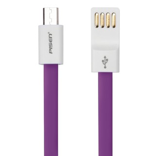 Pisen สาย Micro USB เเบบเเบน ความยาว 80cm (Purple) ของแท้ประกันศูนย์ไทย