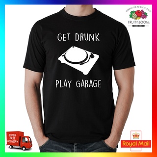 เสื้อยืด ผ้าฝ้ายบริสุทธิ์ พิมพ์ลาย Get Drunk Play Garage 12 นิ้ว สําหรับปาร์ตี้