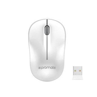 เมาส์ไร้สายแบบพกพาพร้อมรีซีฟเวอร์ USB / Promate Portable Wireless 1600dPi Optical Mouse with USB receiver - White