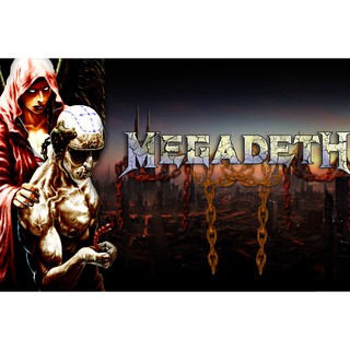 โปสเตอร์ Megadeth เมกาเดท Rock Poster รูปภาพติดห้อง ตกแต่งผนัง โปสเตอร์วงดนตรี โปสเตอร์ติดผนัง โปสเตอร์วงร็อค ของสะสม