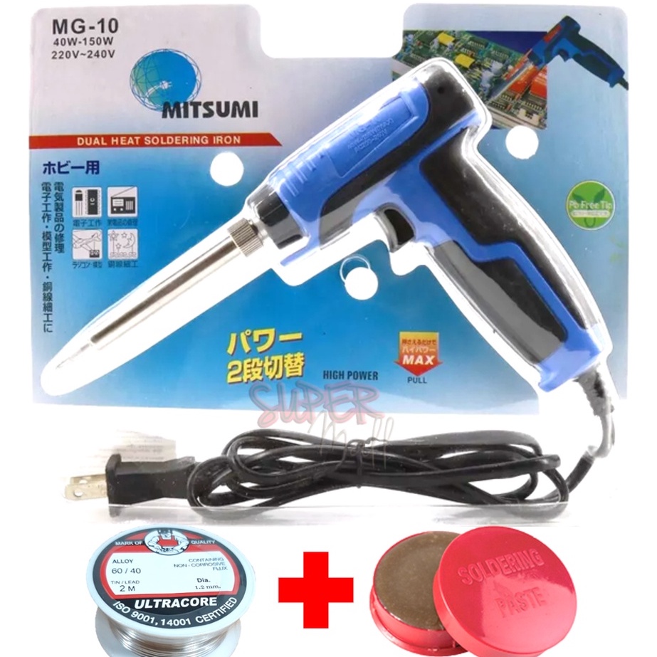 หัวแร้ง ตะกั่ว น้ำยาประสาน หัวแร้งบัดด้ามปืน รุ่น PK-309 ยี่ห้อ MITSUMI รุ่น MG-10 และยี่ห้อ HISATOMI รุ่น HM-470