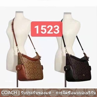 us นำเข้า⭐️ C1523 COACH ผู้หญิงs PENNIE series/cowhide / bucket bag/กระเป๋าสะพายไหล่ / sling bag1523