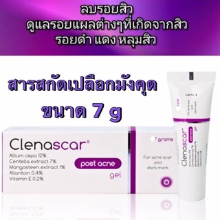 (ล็อตใหม่สุด 22/12/24) Clenascar Post Acne Gel 7 g **หลอดม่วง** คลีนาสการ์ โพสท์ แอคเน่ ดูแลปัญหาแผลเป็นจากสิว รอยแดง