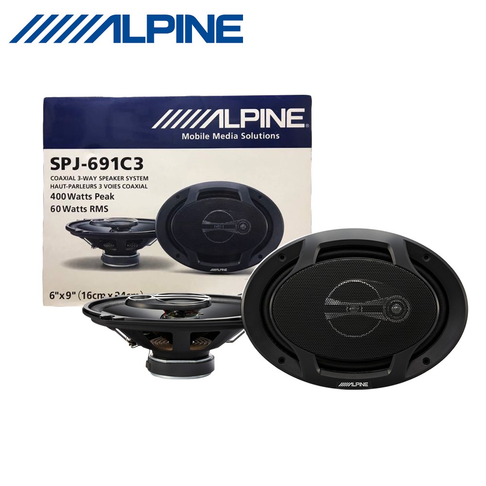 Set of 2 Alpine SPJ-691C3 Alpine 6 x 9 Inches Coaxial 3-Way Speaker