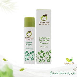 Tropicana ลิปบาล์มบำรุงริมฝีปากน้ำมันมะพร้าวแบบแท่ง กลิ่นมะพร้าว ขนาด 4.5 กรัม(51050