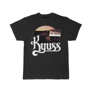 เสื้อยืดผู้ชาย90 - Kyuss ยินดีต้อนรับสู่สกายวัลเล่ย์เสื้อยืดบางเฉียบโอคอฮิปสเตอร์คุณภาพสูงโอคอฤดูร้