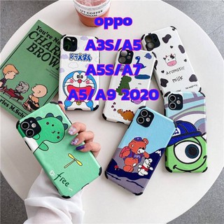 OPPO เคสลายการ์ตูนสำหรับโทรศัพท์รุ่น OPPO A9/A5 2020  A5S A7 A3S A5 ฟรุ๊งฟริ๊งมีขอบกันกล้องลายกลิตเตอ #220