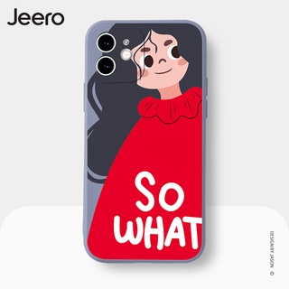 Jeero เคสไอโฟน เคสซิลิโคนนุ่มขอบเหลี่ยมกันกระแทกการ์ตูนน่ารักตลก เคสโทรศัพท์ Compatible for iPhone 15 14 13 12 11 Pro Max SE 2020 X XR XS 8 7 6 6S Plus พลัส HFE388