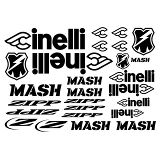 [ใหม่] Cinelli Mash Zipp สติกเกอร์ไวนิล สําหรับติดกรอบรถจักรยาน 24 ชิ้น