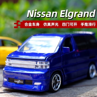 โมเดลรถยนต์ตํารวจนิสสัน Elgrand MPV 1: 32 แบบโลหะ สีทอง เหมาะกับของขวัญ ของเล่นสําหรับเด็กผู้ชาย