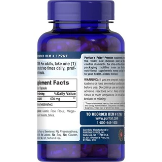 📌พร้อมส่ง แท้ 💯% วิตามินผิวขาว Puritan's Pride Alpha Lipoic Acid 600 mg ขนาด 60 และ 120 เม็ดแคปซูล