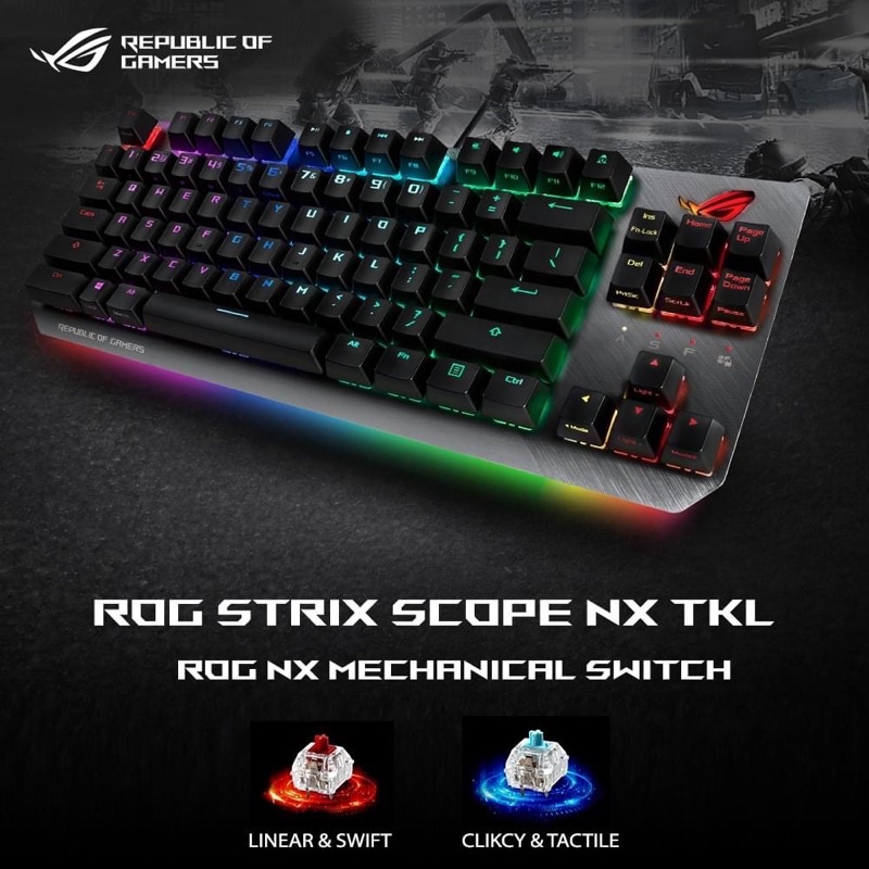 🛒✨ ASUS ROG STRIX SCOPE NX TKL (ROG NX BLUE) (RGB LED) (EN/TH) (รุ่นใหม่ แท้ 100% ประกันศูนย์ไทย 2 ป