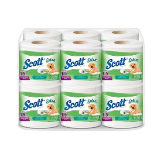 SCOTT EXTRA กระดาษชำระ สก๊อตต์ เอ็กซ์ตร้า ยกแพ็ค 12ม้วน ยาวพิเศษ กระดาษทิชชู่ TISSUE