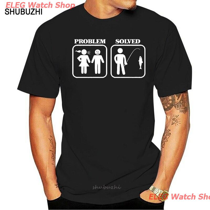 【🔥🔥】เสื้อยืดยอดนิยม เสื้อยืดพิมพ์ลาย Fishing Problem Solved Trout Bass Walleye Muskie สําหรับผู้ชาย 