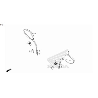 กระจก PCX 125 PCX 150 2012-2013 PCX 150 ไฟหน้า LED โฉม 2014  กระจกมองหลัง กระจกข้าง ขาดำ แท้ HONDA REAR VIEW MIRROR