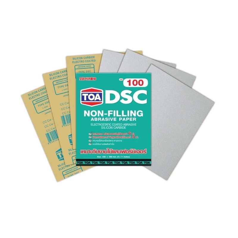 กระดาษทรายยูรีเทน Toa dscs dsc ราคาแผ่นละ 7.- ใช้สำหรับงานขัดแห้ง ไม้เนื้อแข็ง กระดาษทรายหยาบ กระดาษทรายขัดไม้/b