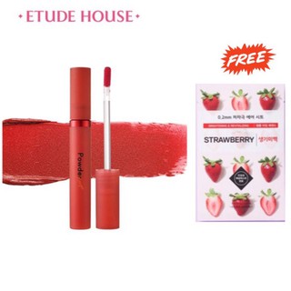 ETUDE HOUSE Powder Rouge Tint แถม ETUDE 0.2 Therapy Air Mask (Strawberry) 20ml อีทูดี้ มาส์ก