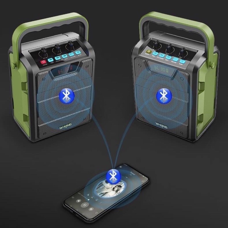 W-king H2S ลำโพงบลูทูธ กำลังขับ15W เบสแน่น มี FM Bluetooth Speaker Wking T8 T9 ลำโพง ลำโพงไร้สาย