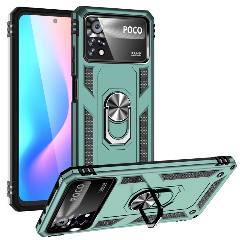 POCO X4 Pro 5G Casing Hard PC+ TPU Ring Holder Mobile Cover เคสโทรศัพท์กันกระแทก