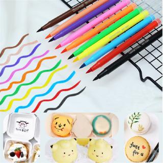 10color Edible Pigment Pen brush Food Coloring Pen For Drawing Biscuits Fondant Cake Decorating Tools Cake DIY draw tool