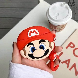 เคสซิลิโคนนิ่ม ลายมาริโอ้น่ารัก กันตก สําหรับ AirPods 1 2 3 Pro AirPods 1 2 Gen