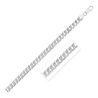 สร้อยคอเงินแท้ กว้าง 7.3 มิล Sterling Silver Rhodium Plated Curb Chain 7.3mm