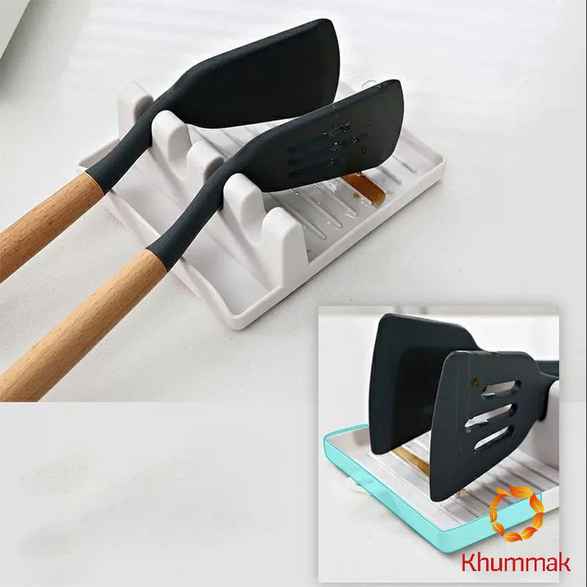 Khummak ที่วางช้อนซุป ที่ครอบหม้อ ที่ใส่พลาสติก อเนกประสงค์  Kitchen shelf ราคา ถูกที่สุด ดีลบีเคเค แกลเลอรีภาพที่ 4